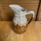 Old pichet revol barrel shape flamed ceramic 1 litre vintage #e