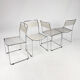 Set of 4 italian spaghetti dining chairs, 1970s