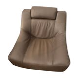 Fauteuil en cuir marron