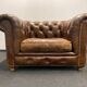 Handcrafted Brown leather Chesterfield Club Armchair