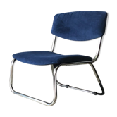 70s velvet and chrome armchair
