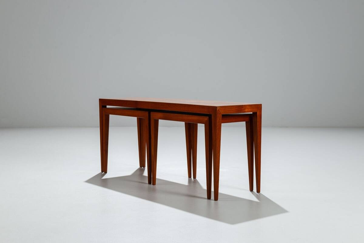 3 tables gigognes en teck par Severin Hansen pour Haslev, Danemark 1960