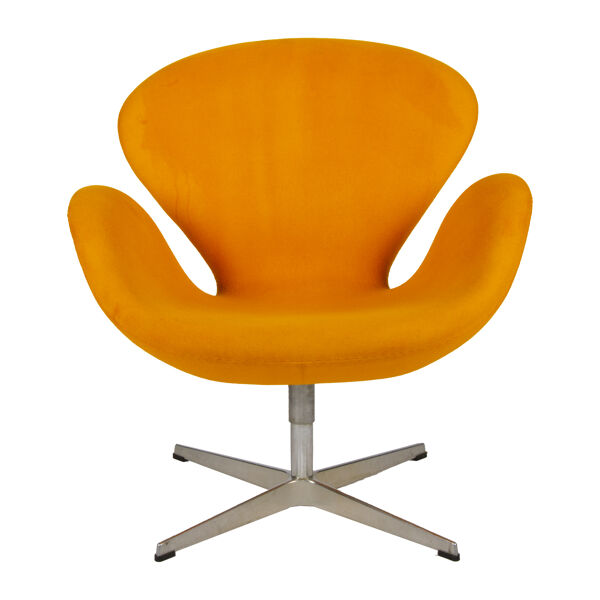 Fauteuil Swan Modèle 3320 jaune par Arne Jacobsen pour Fritz Hansen