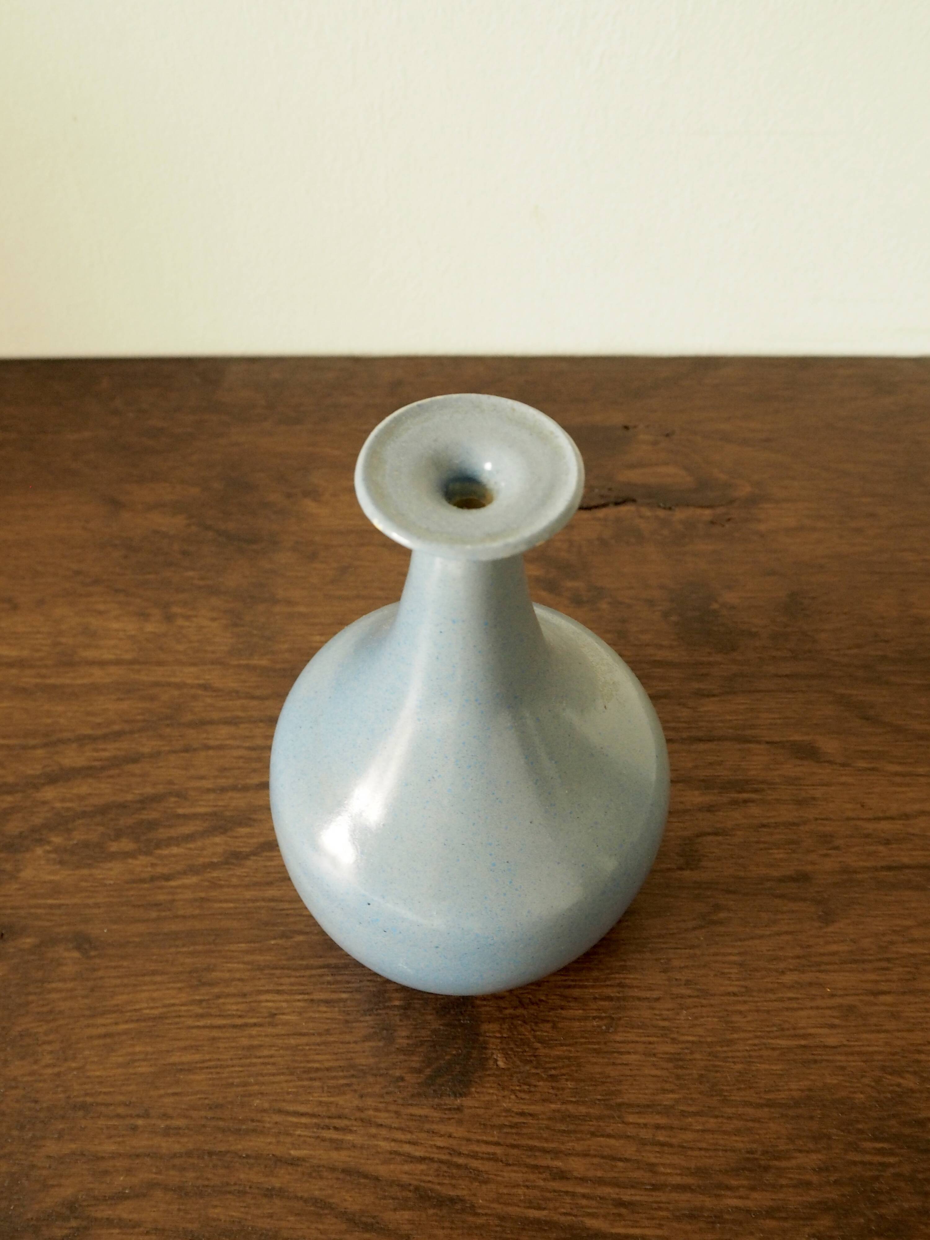 Handcrafted soliflore in blue ceramic signed JS