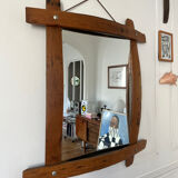 Brutalist wooden mirror 73cm x 86cm