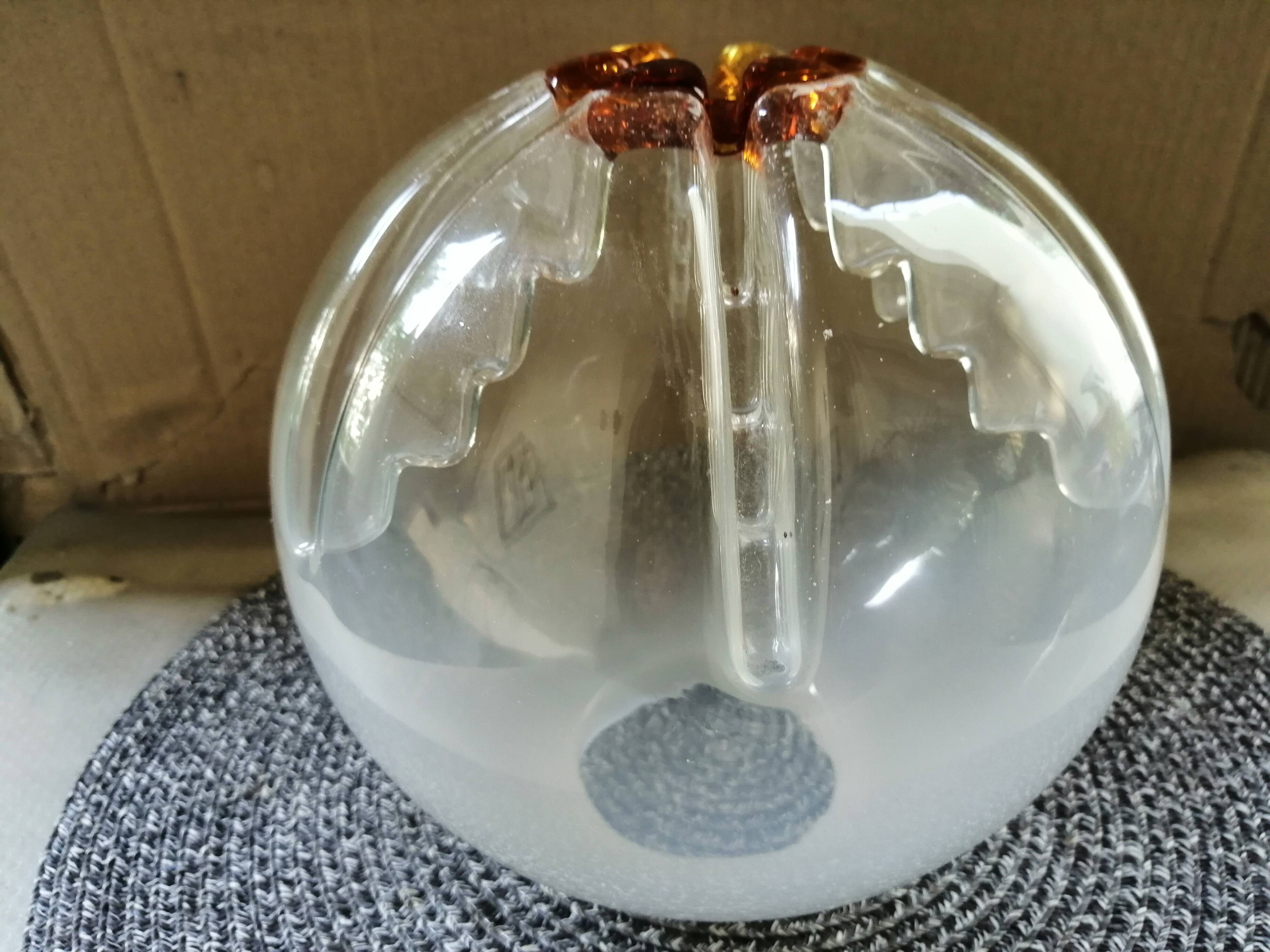 Suspension globe verre Mazzega Murano 70'