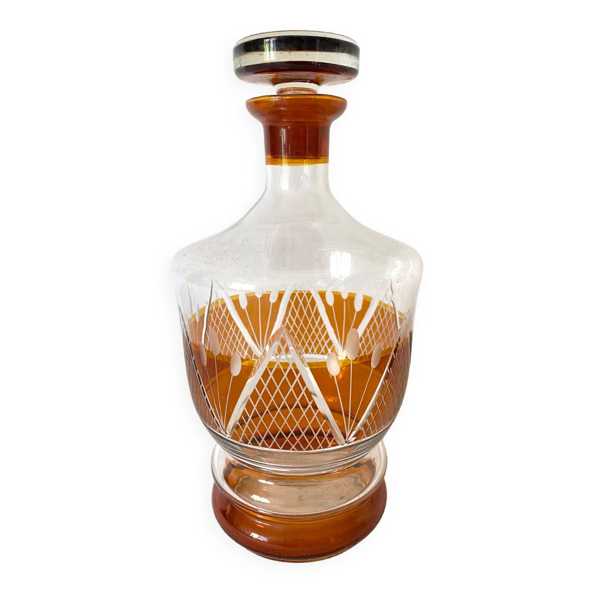 Overlay crystal decanter