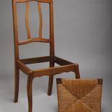 Solid oak chair inspired by Louis XV/regency