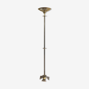 Floor lamp in gilded brass and plexiglass
