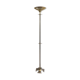 Lampadaire en laiton doré et plexiglas