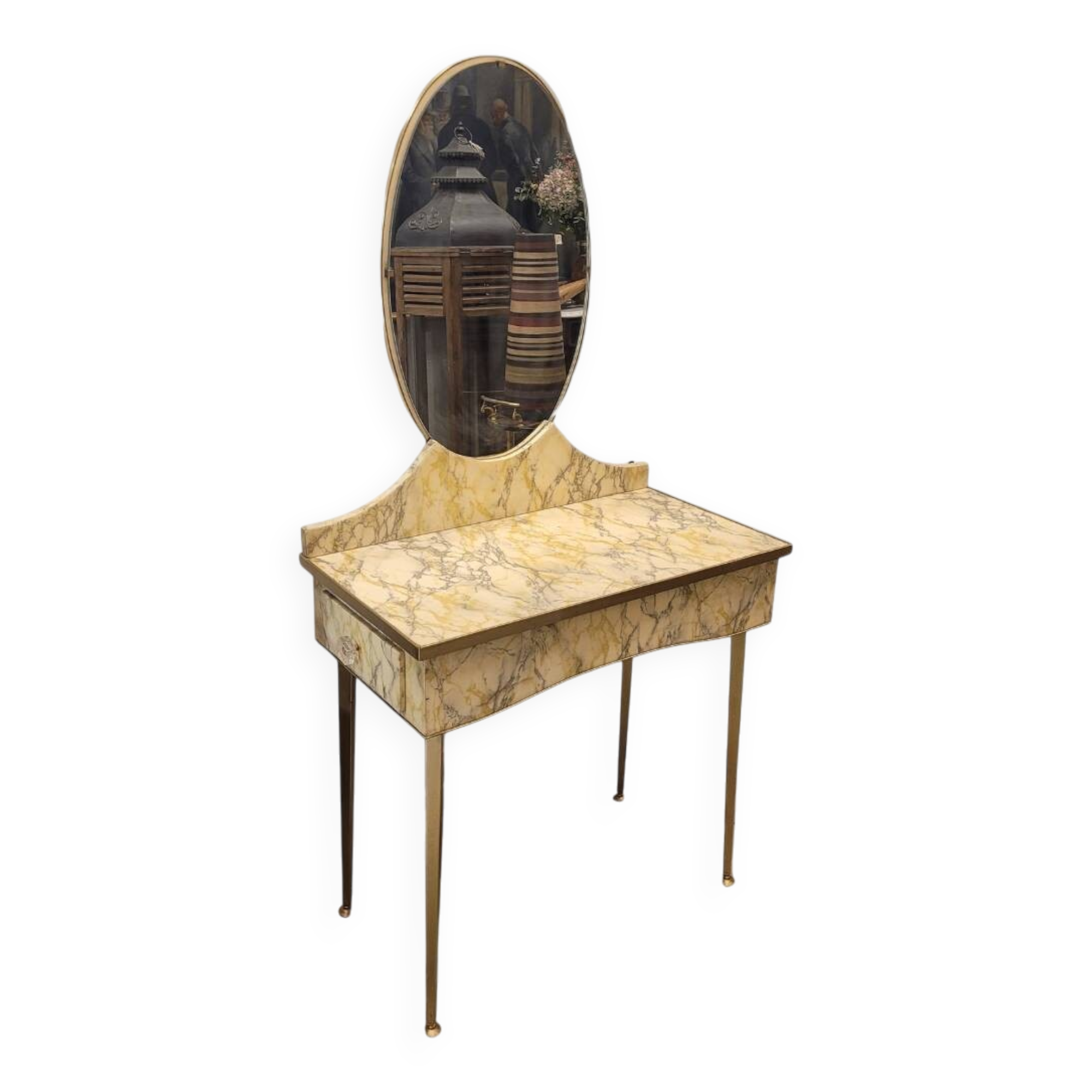 Coiffeuse Art Déco en bois, Italie années 1950