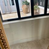 Large mirror style Louis XVI in gilded wood with parecloses xixth h: 165 cm