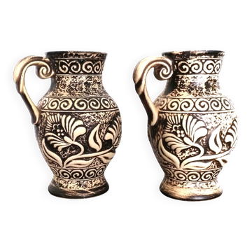 Pair of jugs, vintage vases Bay Keramik 671-20 – West Germany