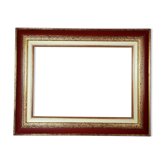 Frame inverted edges 62x49 foliage 46x33 cm lacquered gilded stucco wood SB192