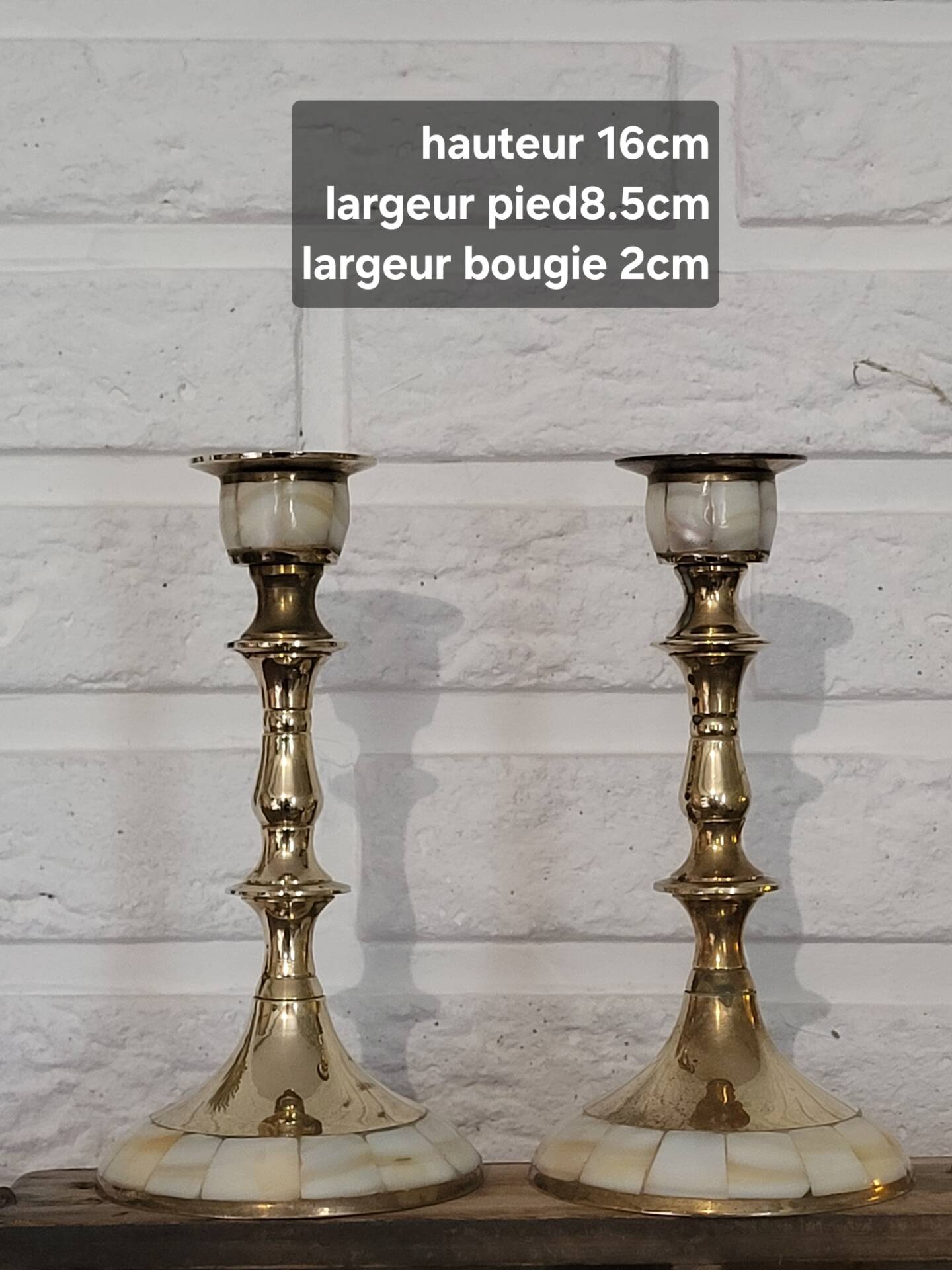 Mother-of-pearl candle holders
