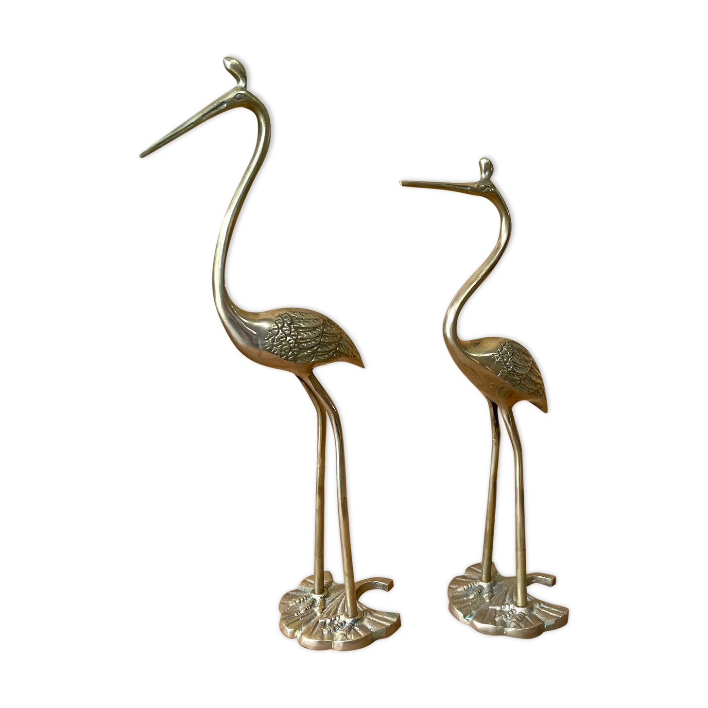 Couple de hérons en laiton