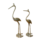 Pair of brass herons