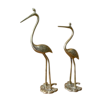 Couple de hérons en laiton