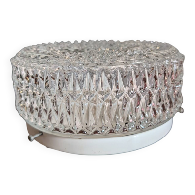 Plafonnier / applique MATHIAS années 70 – verre moulé pointes de diama