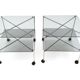 Paire de chariots en verre postmodernes Mod. Biplano de Bruno Munari pour Robots, Italie