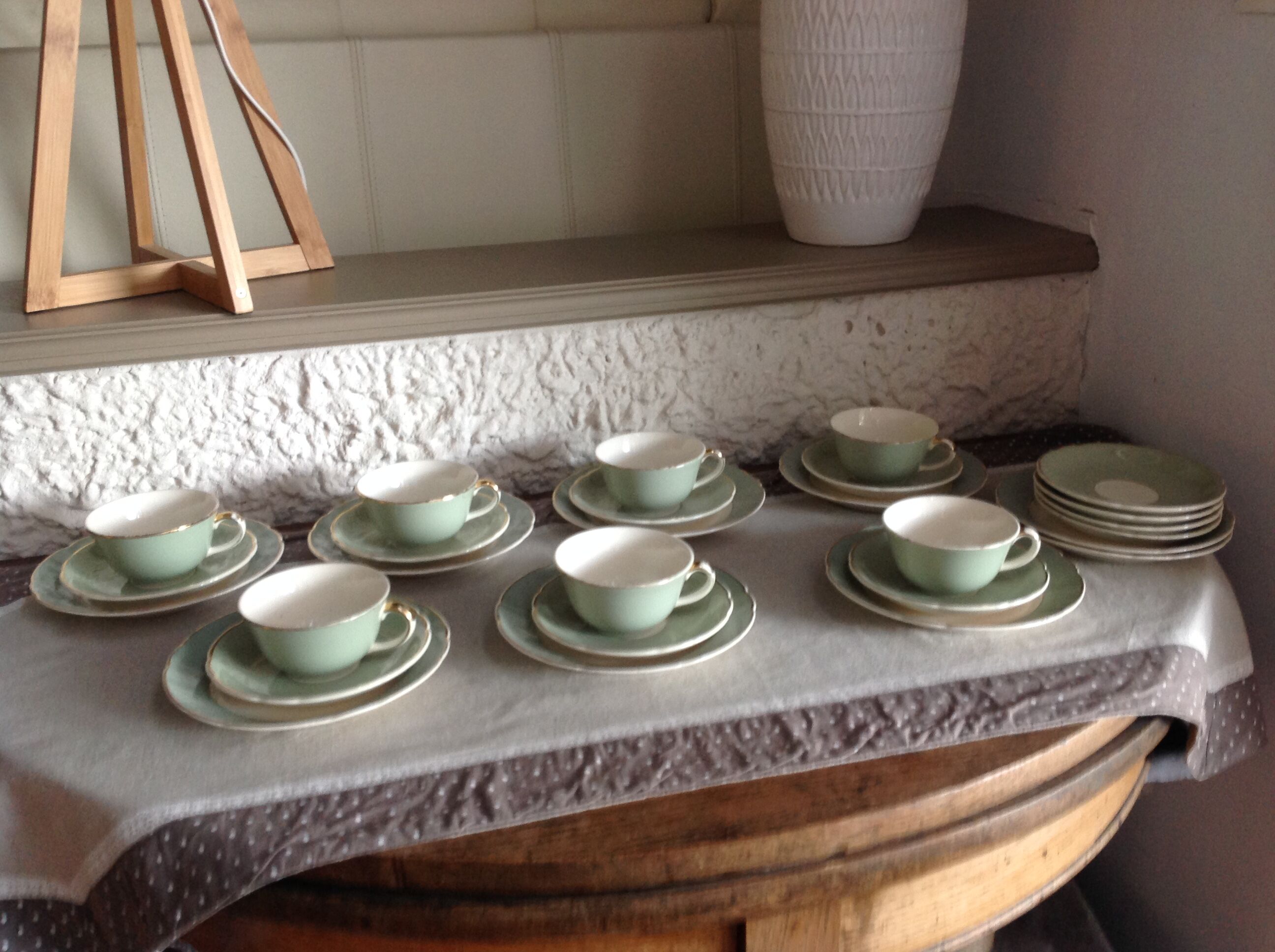 Peppermint coffee and dessert service / Villeroy - Boch / vintage 50-60