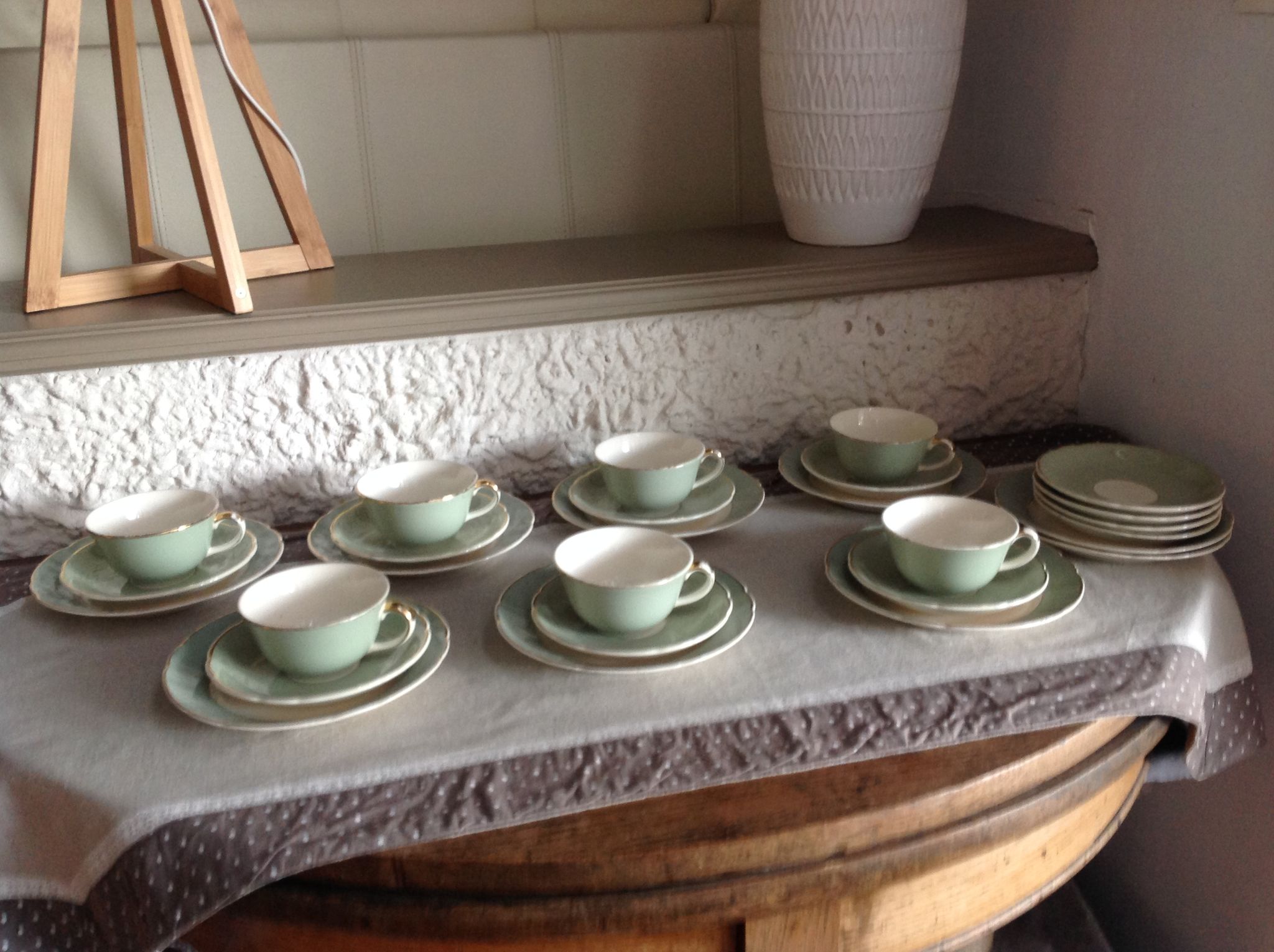 Peppermint coffee and dessert service / Villeroy - Boch / vintage 50-60
