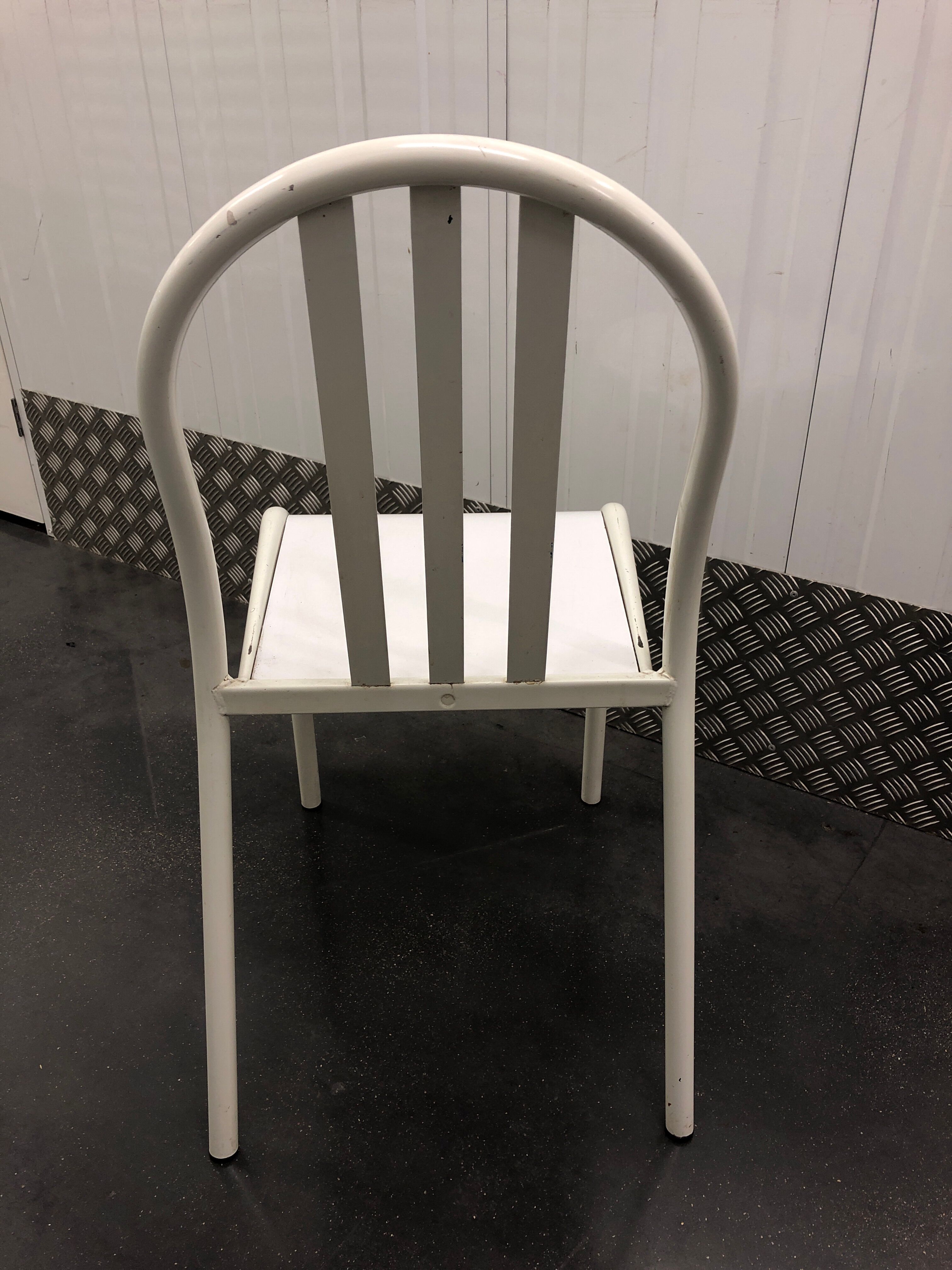 Mallet-Stevens chair with white wood and laqué metal 1970