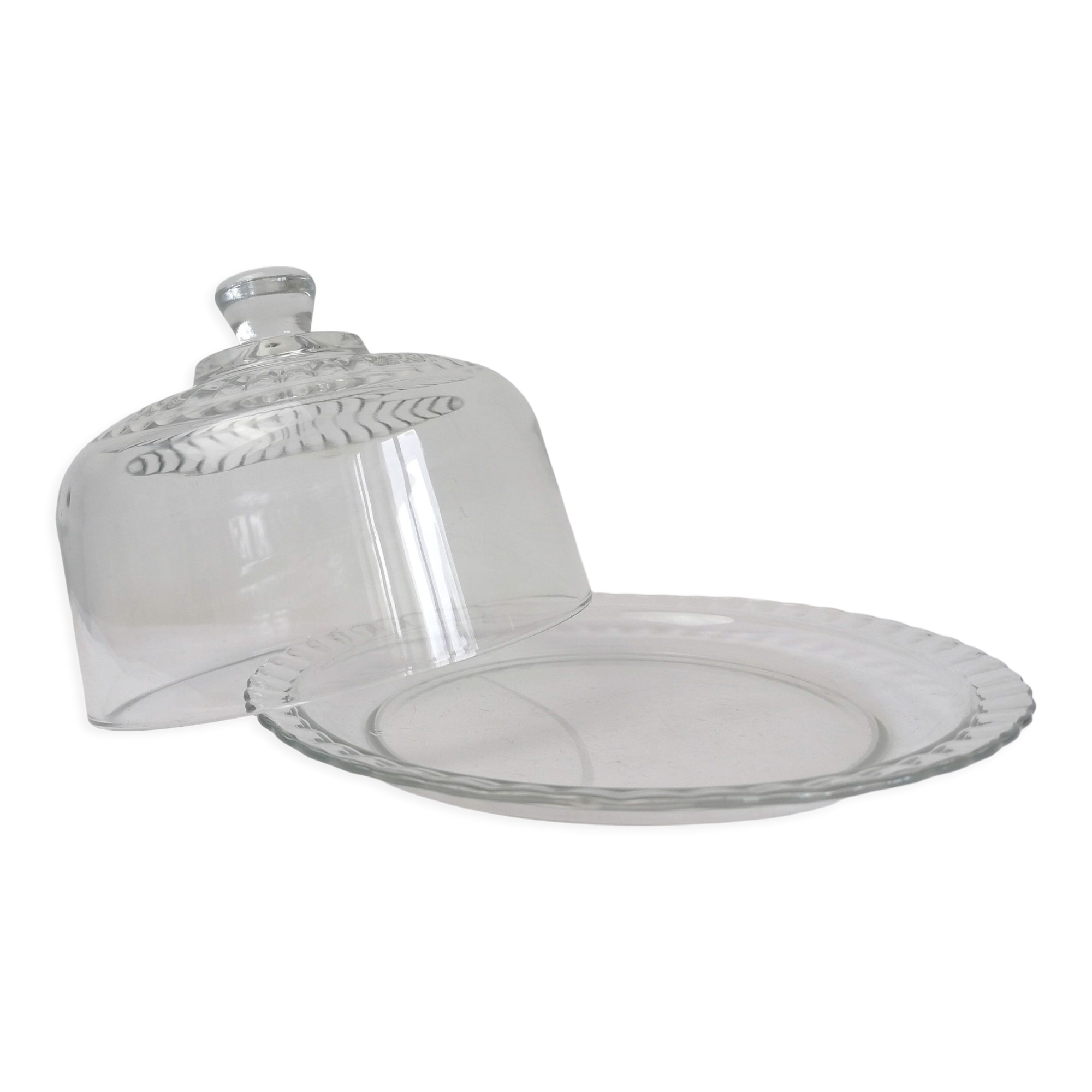 Vintage Arcoroc glass cake bell