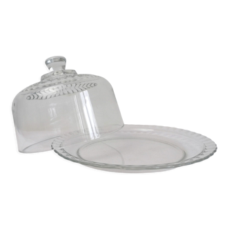 Vintage Arcoroc glass cake bell