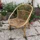 Set of 3 vintage rattan armchairs
