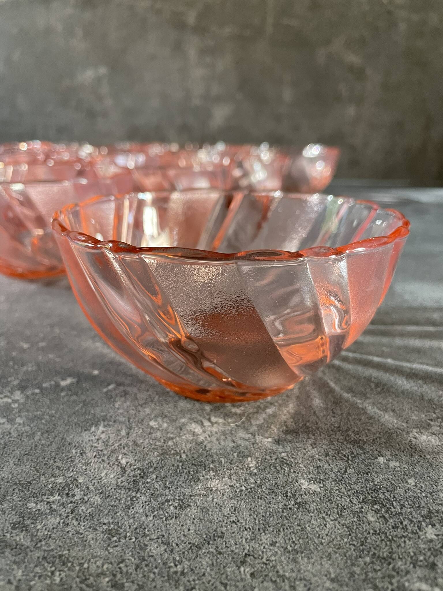 11 vintage pink Vereco bowls