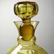 Vintage/antique Czech Amber Chiseled Blown Glass Decanter