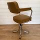 Fauteuil de Bureau Pivotant Vintage 1970 – Style Space Age Chrome & Camel