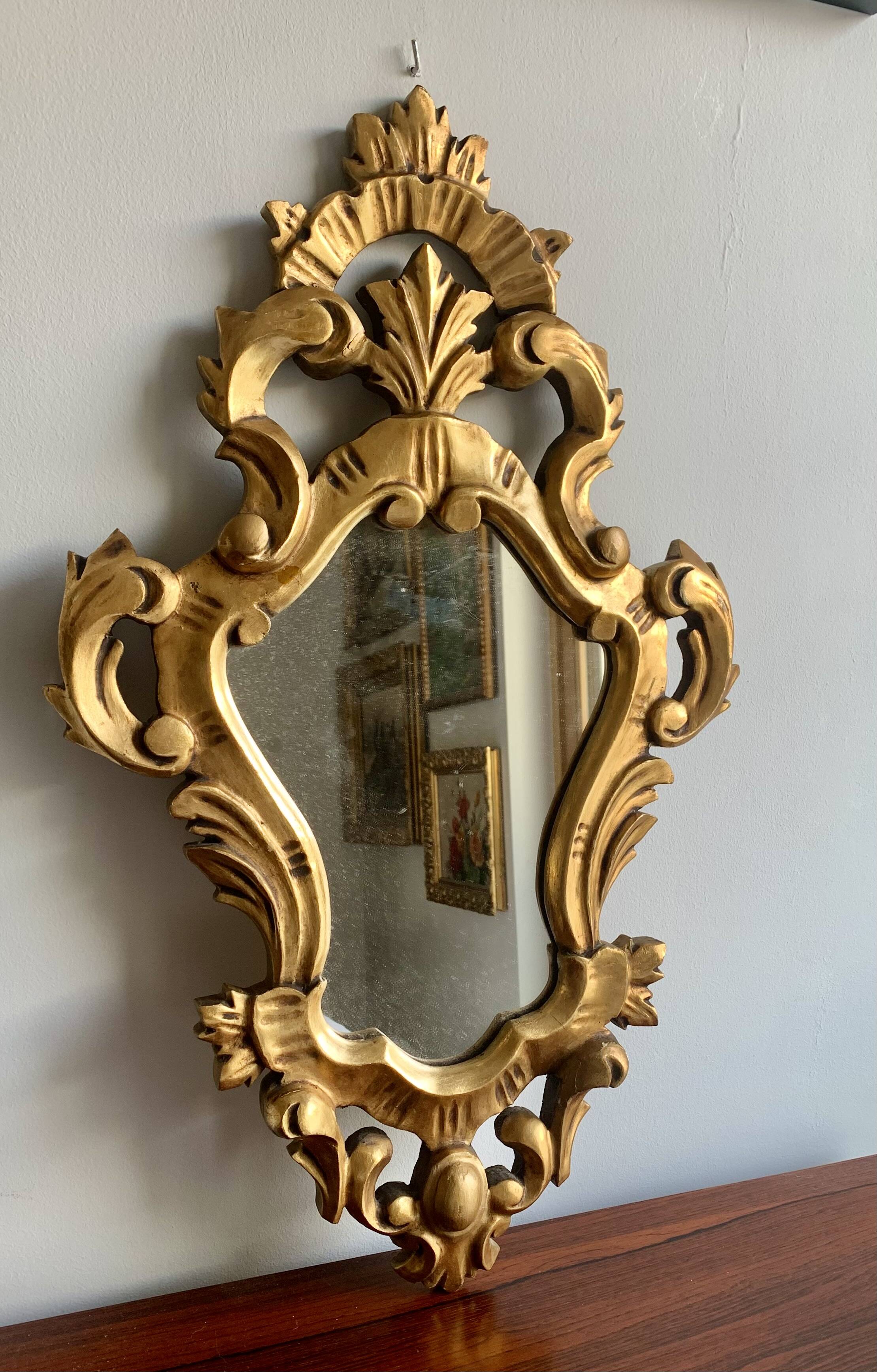 Golden wall mirror