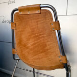 Vintage Chair Les Arcs in leather, published by Dal Vera, 1960s-70s