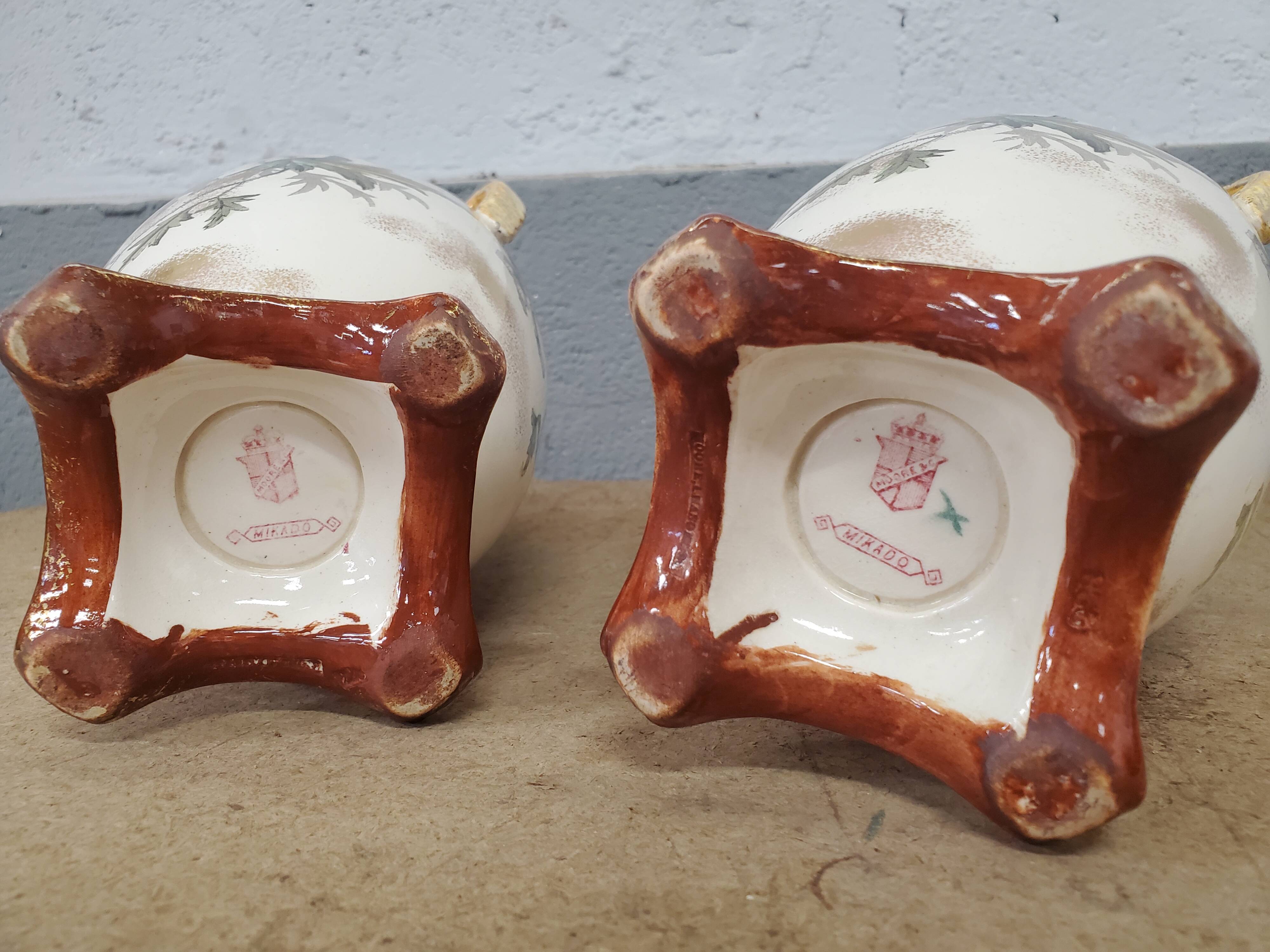 Pair of Satsuma ceramic vases