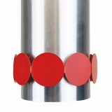 Rare mid century DORIA hanging lamp, Aluminium & red discs