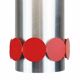 Rare mid century DORIA hanging lamp, Aluminium & red discs