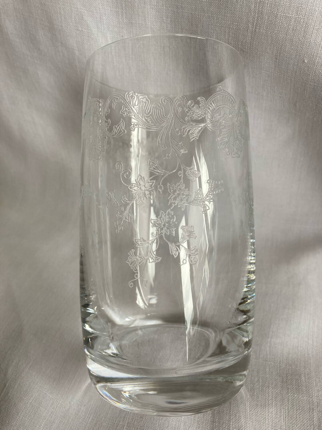 Engraved crystal tall glasses