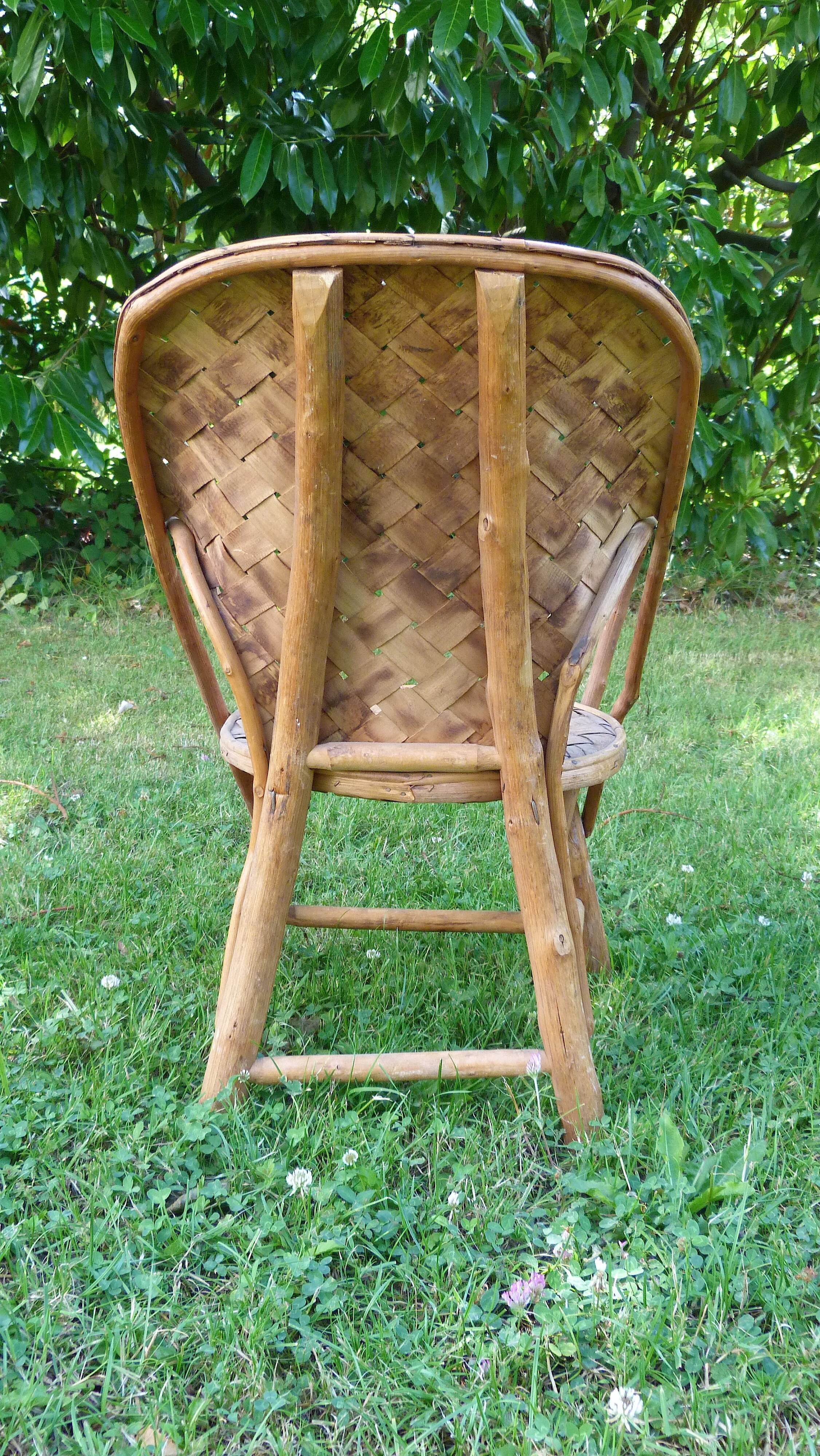 Vintage chestnut children's armchair