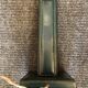 Green leather lamp base circa 1960