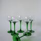 set of 6 green stemmed glasses Made in France Luminarc 1970