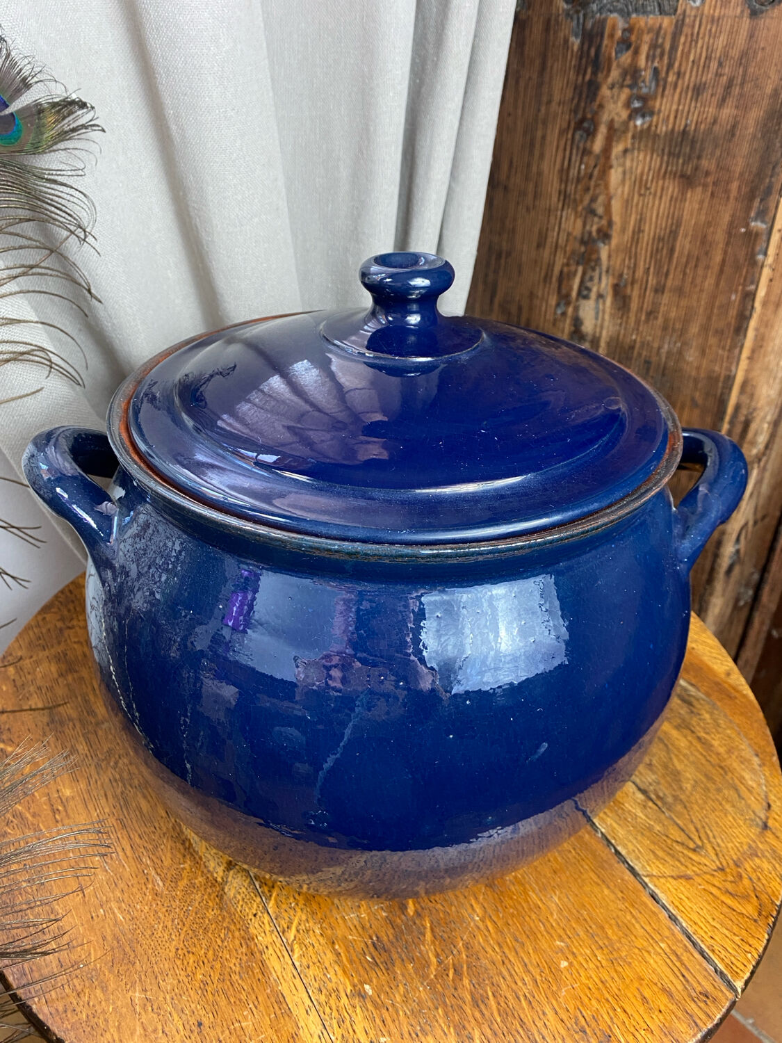 Casserole, enamelled refractory clay pot.