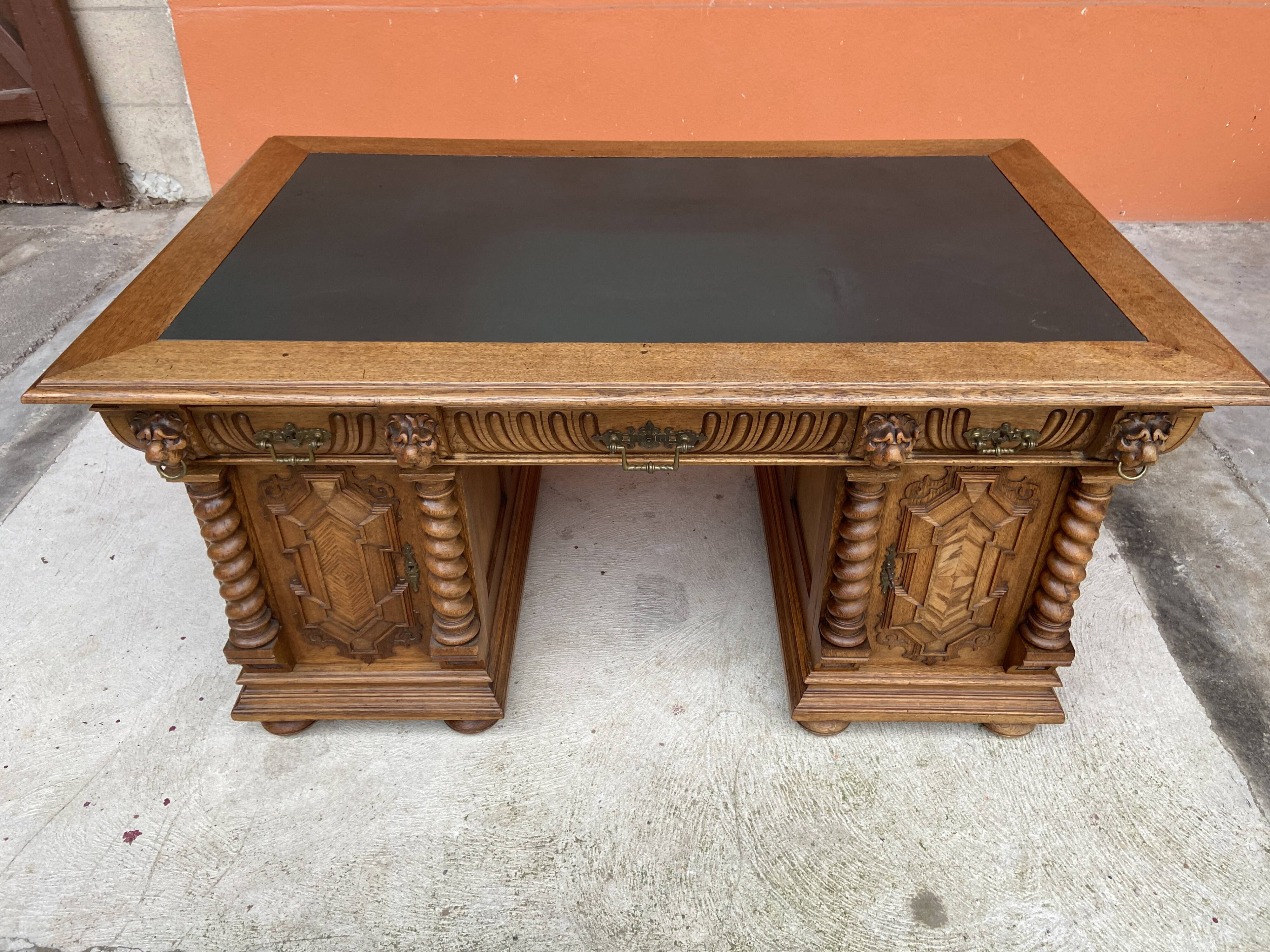 Renaissance style flat desk 1900