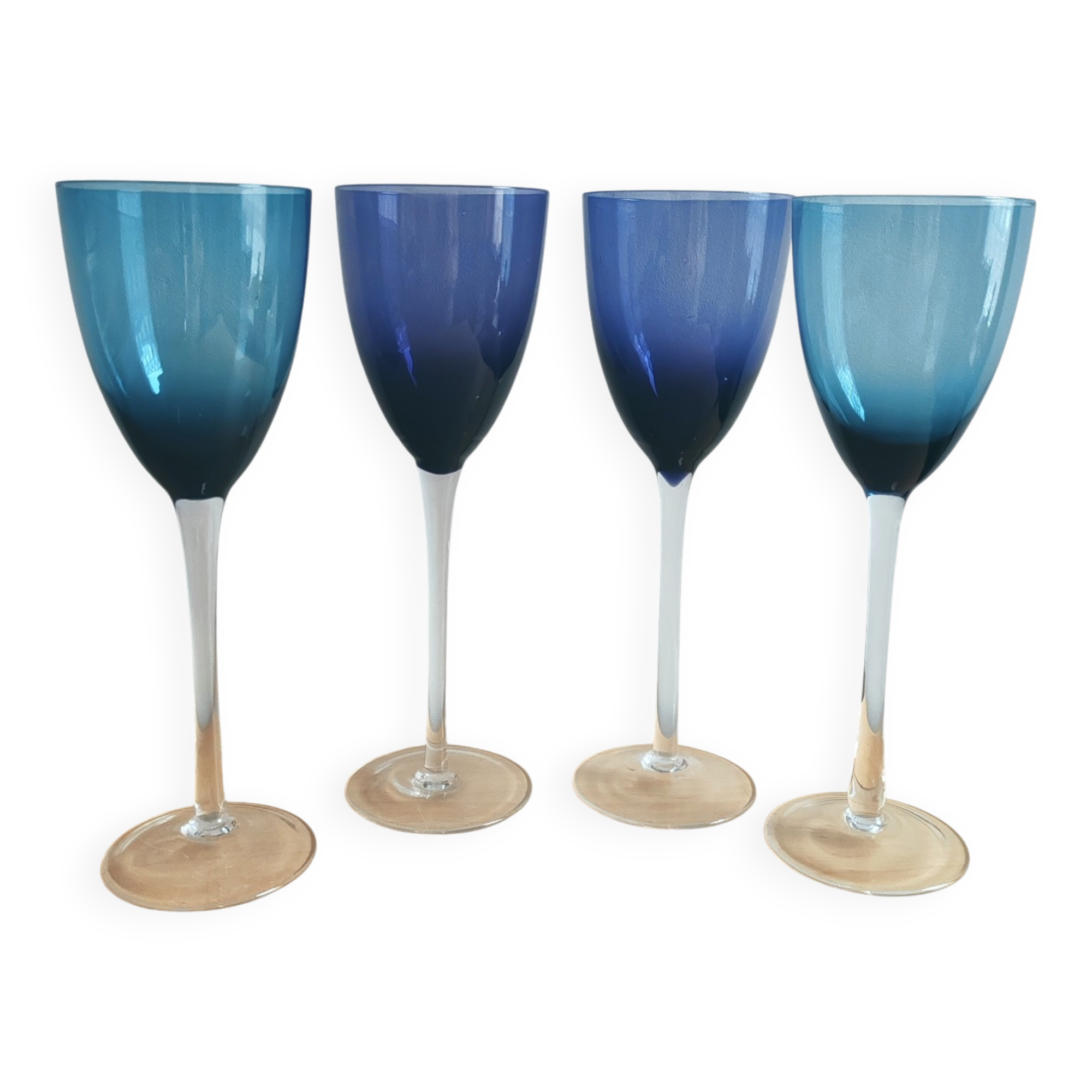 Lot De 4 Verres Bicolores vintage