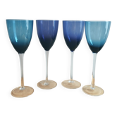 Lot De 4 Verres Bicolores vintage