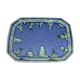 Octagonal top signed Denbac ceramic blue green