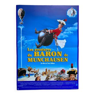 Affiche de cinéma les aventures du baron de munchausen 1988