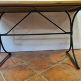 Wrought iron bistro table and fir top
