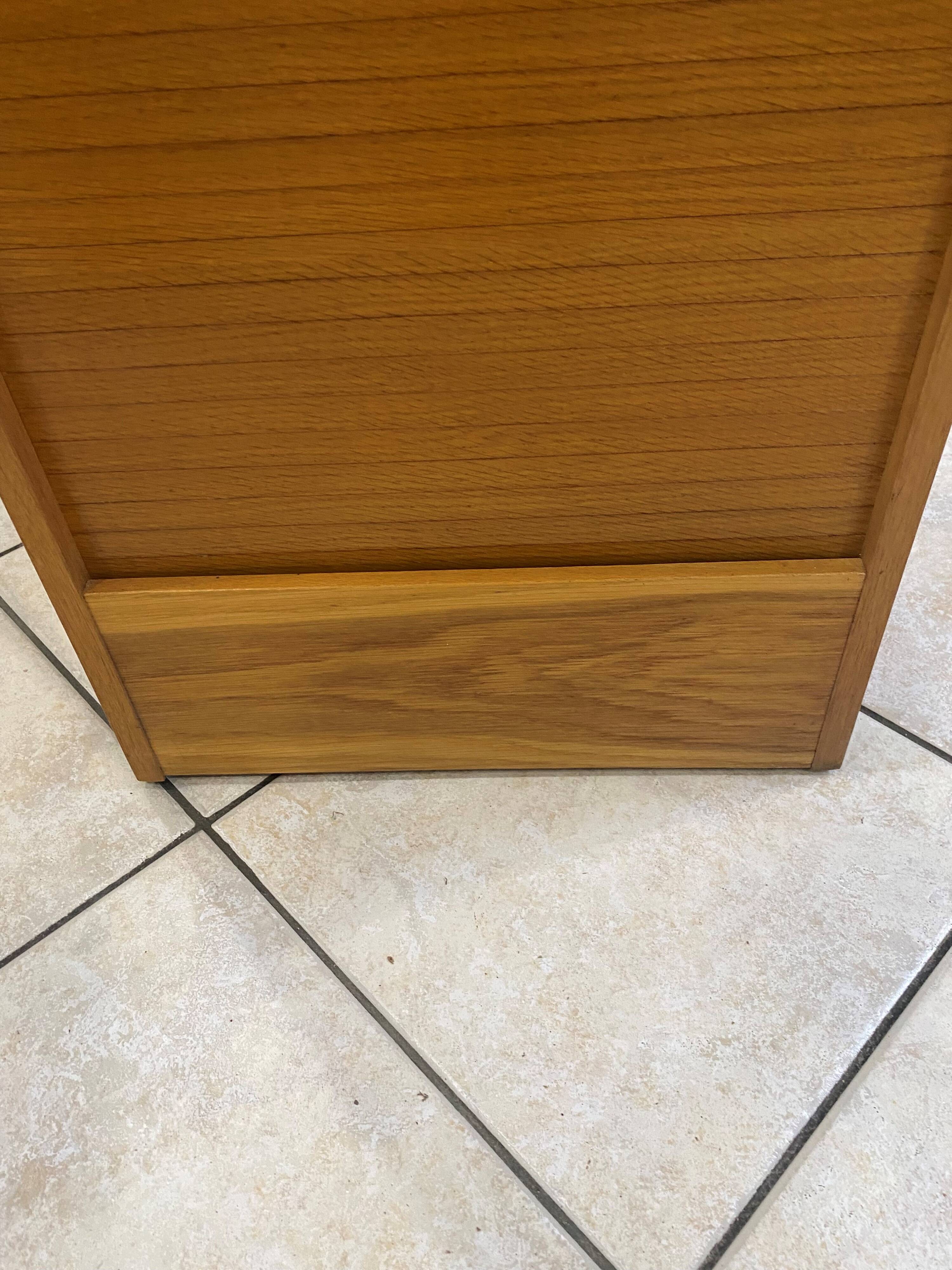1960s office filing cabinet with curtains